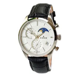 Đồng Hồ Nam Edox Les Vauberts Chronograph Moonphase 01655-3-AIN Màu Đen Trắng