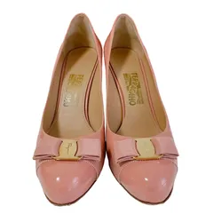 Giày Cao Gót Nữ Salvatore Ferragamo Patent Leather Vara Bow Pump Màu Hồng Size 36
