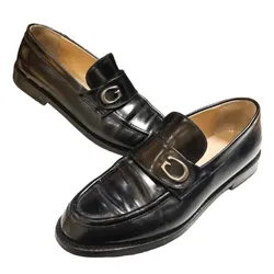 Giày Lười Nữ Gucci Dress Shoes Loafers Black Leather Beautiful Màu Đen Size 36