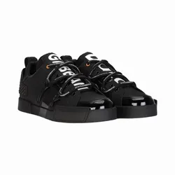 Giày Sneaker Nam Dolce & Gabbana D&G Portofino In Calfskin Patent Leather Black CS1783AJ98689690 Màu Đen Size 6