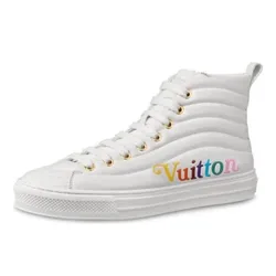 Giày Thể Thao Nữ Louis Vuitton LV Stellar Calfskin High Top Sports Shoes White 1A5C5H Màu Trắng Size 35