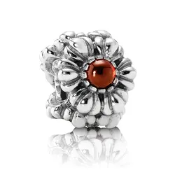 Hạt Vòng Charm Nữ Pandora Retired Sterling Silver February Birthday Blooms Bead With 790580AM Màu Bạc Cam