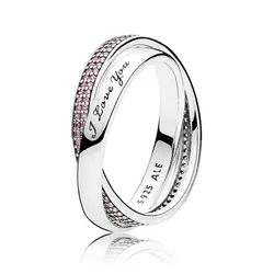Nhẫn Nữ Pandora Sweet Promise Ring Pink CZ 196546PCZ Màu Bạc Hồng Size 52