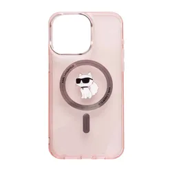 Ốp Điện Thoại Karl Lagerfeld iPhone 15 Pro Hardcase Iml Choupette Magsafe Pink Màu Hồng