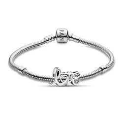 Set Vòng Đeo Tay + Hạt Vòng Charm Nữ Pandora Moments 590702HV/793055C00 Màu Bạc