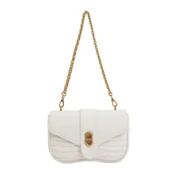 Túi Đeo Chéo Nữ Charles & Keith CNK Aubrielle Chain-Handle Panelled Crossbody Bag Cream CK2-80151129 Màu Trắng