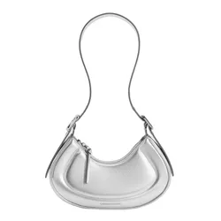 Túi Đeo Vai Nữ Charles & Keith CNK Petra Curved Shoulder Bag Silver 20271258 Màu Bạc