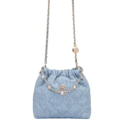 Túi Đeo Vai Nữ Lyn Fontia Mini Demin Shoulder Bags LL24CBF158 Màu Xanh Nhạt