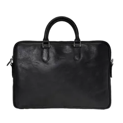 Túi Xách Đựng Laptop Medici Of Florence Calfskin 110 Black  MED110BB184BF Màu Đen