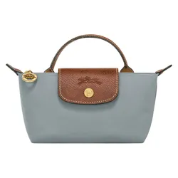 Túi Xách Nữ Longchamp Le Pliage Original Pouch With Handle Acier Màu Xanh Blue