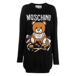 Váy Len Nữ Moschino Black With Teddy Bear Printed V048855051555 Màu Đen