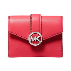 Ví Nữ Michael Kors MK Carmen Medium Faux Leather Tri-Fold Envelope Wallet 35T2SNMF6L Màu Đỏ