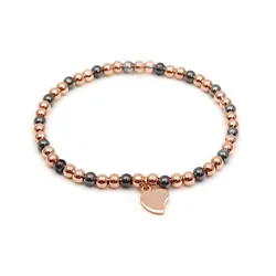 Vòng Đeo Tay Viya Jewelry VJWB-01GB Premium Rose Gold Macrame Charms Bracelet Stainless Steel Màu Vàng Hồng Size 17.5cm