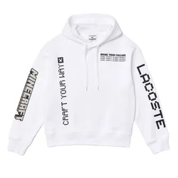 Áo Hoodie Nam Lacoste Men's L!VE x Minecraft Loose Fit Fleece SH3815 001 Màu Trắng Size XS