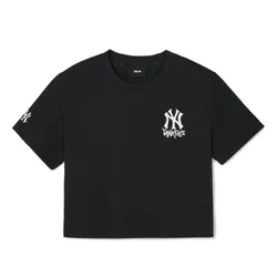 Áo Phông Nữ MLB Basic Small Logo New York Yankees Crop T-Shirts 3FTSB1743-50BKS Màu Đen Size S