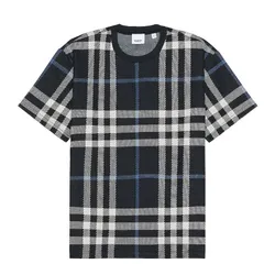 Áo Phông Nam Burberry Check Cotton T-Shirt 80706681 Màu Xanh Navy Size M