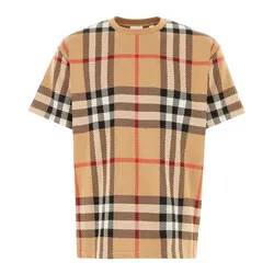 Áo Phông Nam Burberry Check Cotton T-Shirt 80726651 Màu Beige Size M