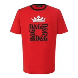 Áo Phông Nam Dolce & Gabbana D&G Logo G8HV4T Tshirt Màu Đỏ Size 46
