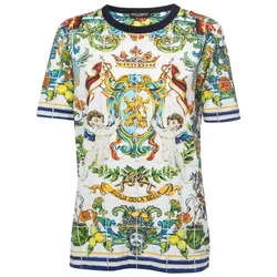 Áo Phông Nam Dolce & Gabbana D&G Sicilia Isola Bella G8HV4T Tshirt Phối Màu Size 44