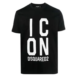 Áo Phông Nam Dsquared2 Icon Printed S79GC0077 Tshrit Màu Đen Size XS