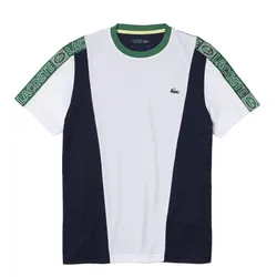 Áo Phông Nam Lacoste Men's Lacoste Sport Branded Bands Pique T-shirt TH0855 Màu Trắng/Xanh Size 3