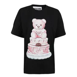 Áo Phông Nữ Moschino Cake Teddy Bear Print T-Shirt  Màu Đen Size XXS