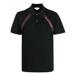 Áo Polo Nam Alexander McQueen Cotton Polo Shirt In Black 735294 Màu Đen Size L