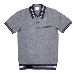 Áo Polo Nam Burberry Afford Icon Stripe Collar Polo Shirt Màu Xám Size S