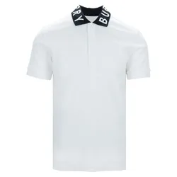 Áo Polo Nam Burberry Logo Intarsia Cotton Piqué Shirt Màu Trắng Size S