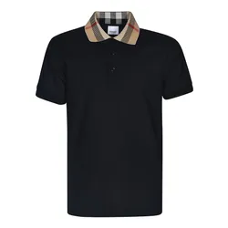 Áo Polo Nam Burberry With Check Collar Shirt 8071620 Màu Đen Size XS