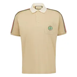 Áo Polo Nam Gucci Stretch Cotton Piquet Polo Shirt 753078 Màu Be Size S