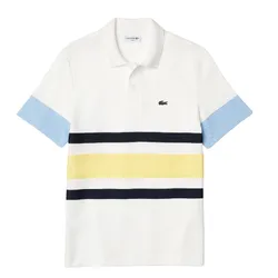 Áo Polo Nam Lacoste Heritage Slim Fit Colorblock PH7682 VV4 Trắng Phối Màu Size 2