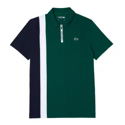 Áo Polo Nam Lacoste Men’s Sport Colorblock Stretch Piqué Zip Golf Regular Fit DH6958-51 WPK Màu Xanh Green Size 5