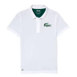 Áo Polo Nam Lacoste Sport x Novak Djokovic Organic Cotton Piqué Regular Fit DH6935-51 Màu Trắng/Xanh Size 2