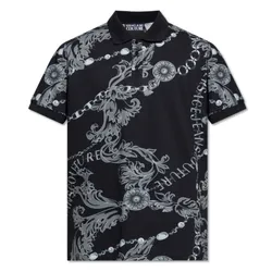 Áo Polo Nam Versace Jeans Couture Black Polo Shirt 75GAG6S0 Màu Đen Họa Tiết Size S