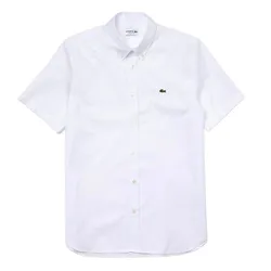 Áo Sơ Mi Cộc Tay Nam Lacoste Regular Fit Cotton Shirt CH2944 001 Màu Trắng Size 39