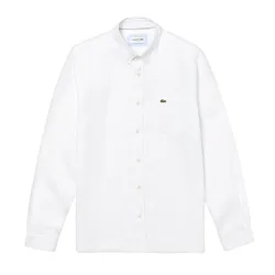 Áo Sơ Mi Dài Tay Nam Lacoste Regular Fit Linen Shirt CH4990 001 Màu Trắng Size 39