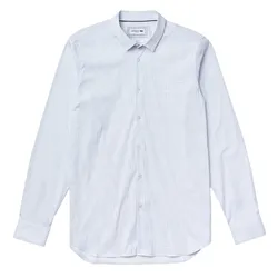 Áo Sơ Mi Lacoste Men's Printed Stretch Poplin Shirt CH6793.9AR Màu Trắng Xanh Size 41