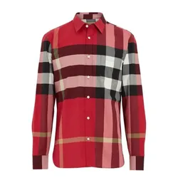 Áo Sơ Mi Nam Burberry Check Stretch Poplin Long Sleeved Shirt 6076927 Màu Đỏ Size M