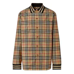 Áo Sơ Mi Nam Burberry Poplin Shirt With Tartan Pattern 8050131 Phối Màu Size M