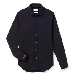 Áo Sơ Mi Nam Lacoste Men's Slim Fit Long Sleeve Wovens Shirt CH9628 Màu Xanh Đen Size 41