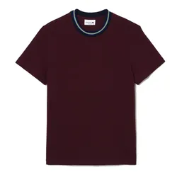 Áo Thun Nam Lacoste Men's Stripe Collar Stretch Piqué Tshirt TH1131 51 YUP Màu Đỏ Đô Size 5
