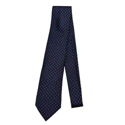 Cà Vạt Nam Hermès Cravate Club Maillons Tie Marine/Ciel/Rouge Màu Xanh Navy