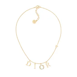 Dây Chuyền Nữ Dior Evolution Necklace Gold Finish Metal And White Crystals N1308DVOCY_D301 Màu Vàng