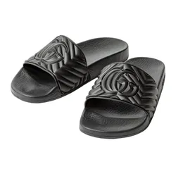 Dép Nam Gucci Men's Pursuit Matelasse Slide Sandals Màu Đen Size 40
