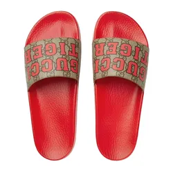 Dép Nam Gucci Tiger Slide Sandal 687612-UTH00-9749 Màu Đỏ Size 41