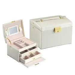 Hộp Đựng Đồ Trang Sức LiLi Jewelry LILI_611947 Bọc Da, Nhung Màu Trắng