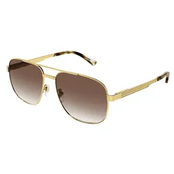 Kính Mát Nam Gucci GG1223S 003 Sunglasses Màu Nâu Vàng Size 60