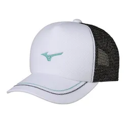 Mũ Mizuno Tennis Cap 62JW8001 White Turquoise Màu Trắng Đen Size 56-60