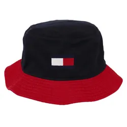 Mũ Tommy Hilfiger Brand Logo Bucket Hat Màu Đen Phối Đỏ Size 56